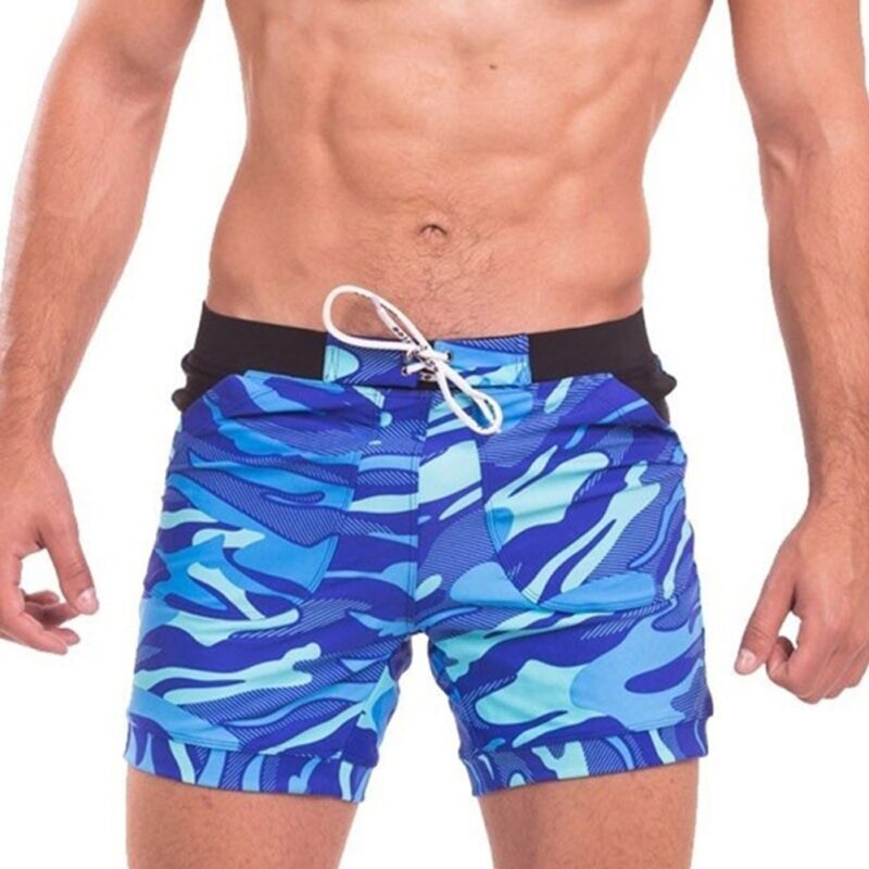 2020 Men Casual Camouflage Swimming Trunks Drawstring Beach Shorts ...